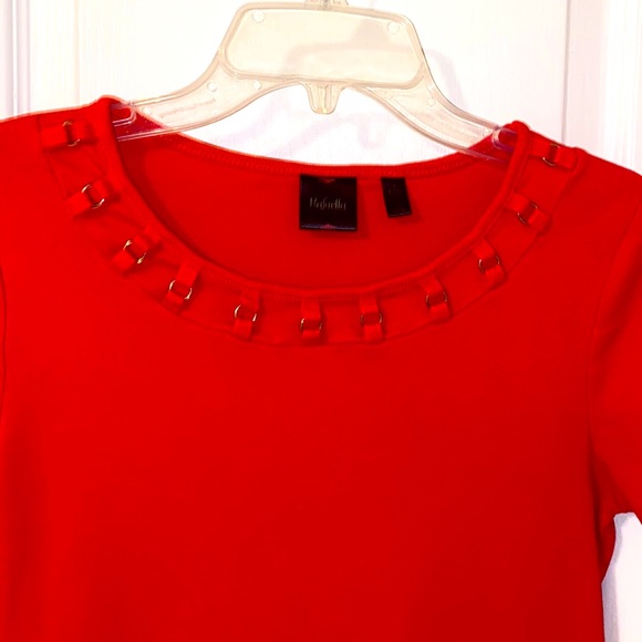 Rafaella Red Size Small Top Shirt Detailed Neck line. Worn Once EUC ❤️ - Picture 5 of 8
